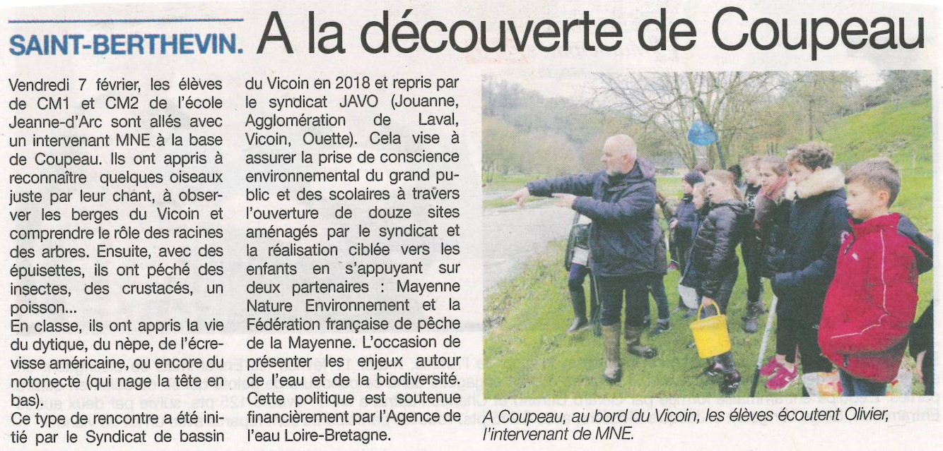 CM du 20/02/2020 - Découverte de la biodiversité - Ecoliers de ST BERTHEVIN